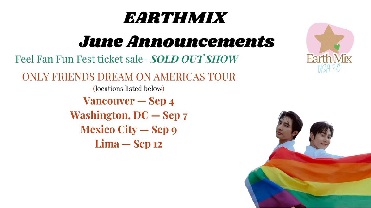 EarthMixUSAFC's tweet photo. #EarthPirapat #Mixxiw 
First week of June so far! #EarthMix 
#FFFPartyConcert2026 
#OLFDreamOnAmericasTour https://t.co/jr0bITtzCq