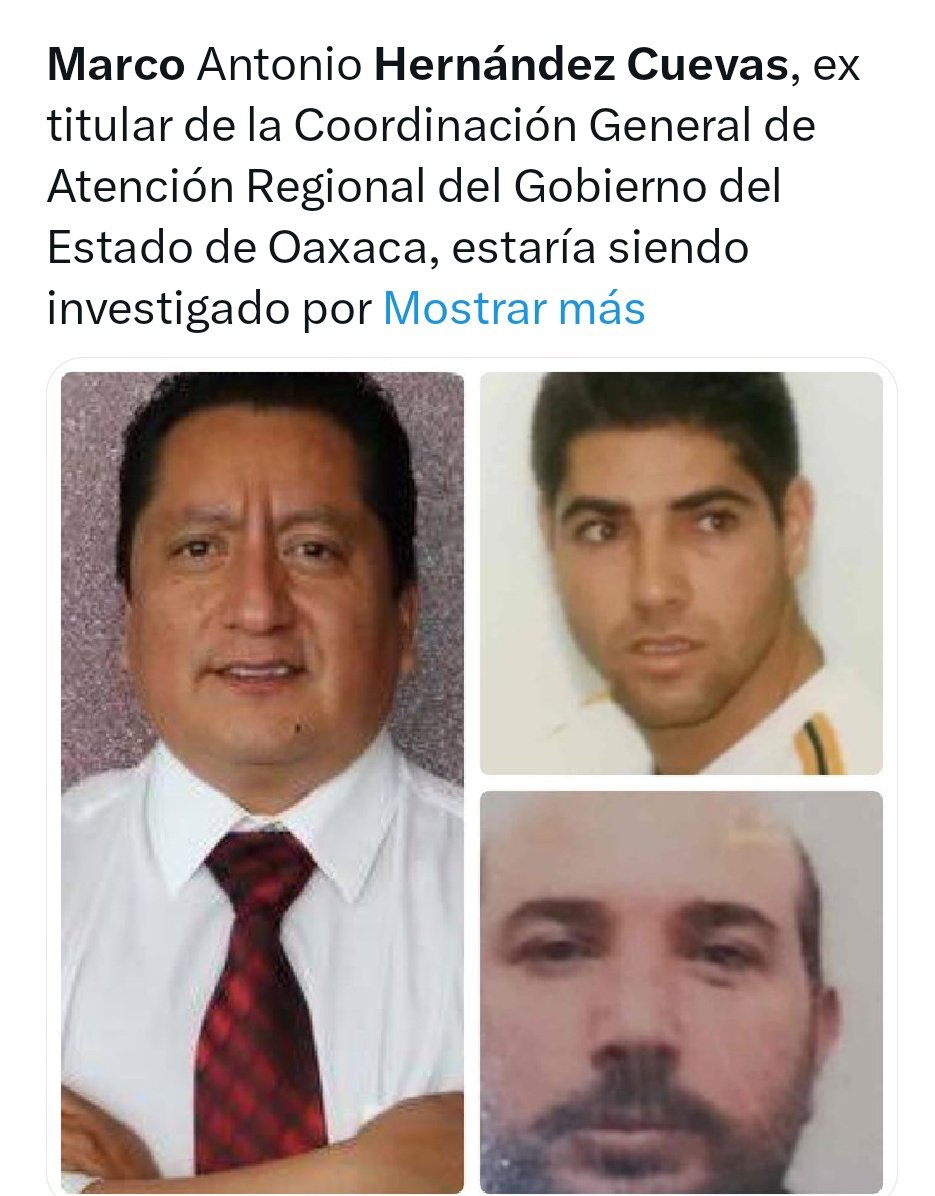 Replica_Tweets's tweet photo. Al parecer se le viene la noche a la familia de la cotorra Marco hdz Cuevas; penso que su relación con @jesusromerooax lo liberaría de la rabia morenista. Hoy su hermano está en el banquillo de @FISCALIA_GobOax
Solo sería cosa de jalar del hilo para que la corrupción flote https://t.co/DEbqvWybfe