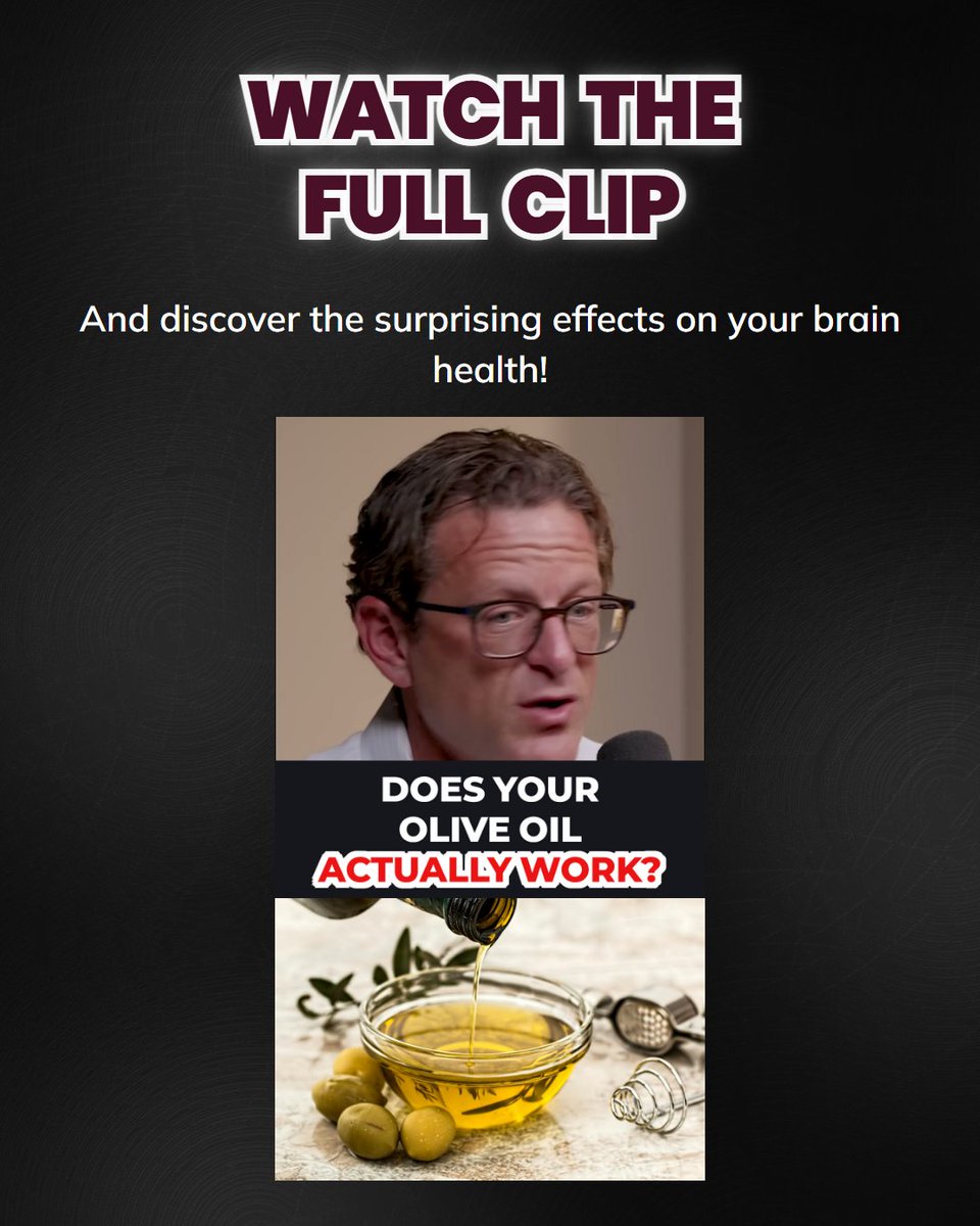WorldLyfeHealth's tweet photo. Could a shot of olive oil be your brain's best friend?  Discover how it can boost your health, watch the full clip now!

#BrainHealth #OliveOil #WellnessJourney https://t.co/P12ubM7DW9