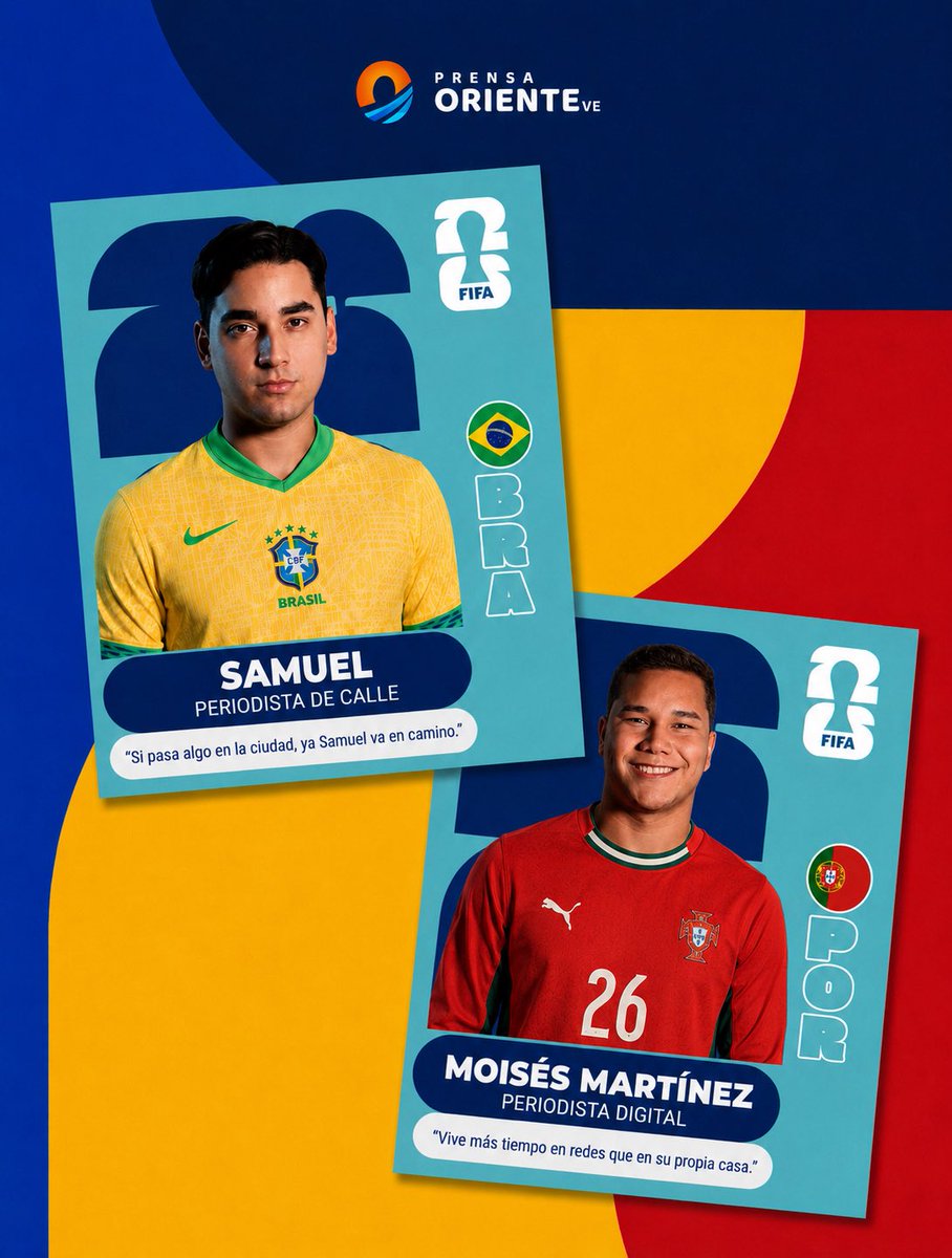 PrensaOrienteVE's tweet photo. ⚽️🏆- Presentamos al equipo que llevará cada jugada, resultado, análisis e historia del Mundial 2026 hasta tu pantalla.

Periodistas, presentadores, productores, camarógrafos, editores y talentos que forman parte de esta cobertura especial. https://t.co/1o7ioNkYvA