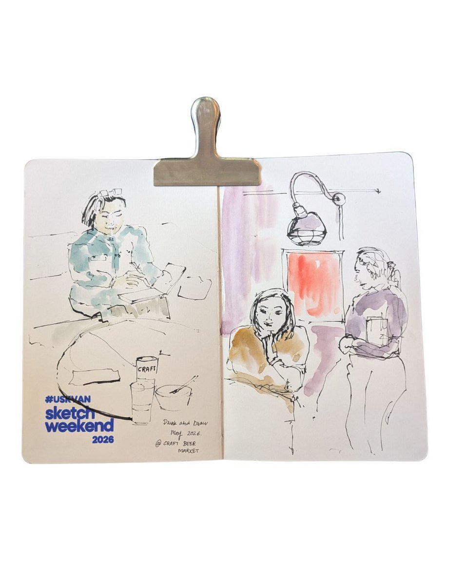 devinakirloskar's tweet photo. Still reeling from the awesome USK Sketch Weekend! As part of the Urban Sketchers Vancouver  @usk.vancouver admin team, I had the privilege of being involved in the planning and behind-the-scenes work that brought the event to life. https://t.co/0FpPgTmIX6