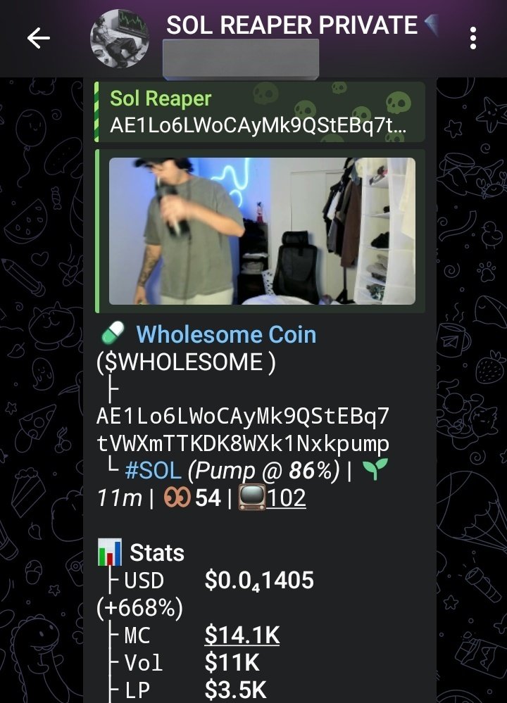 SolReaper28's tweet photo. $WHOLESOME
CA>>

AE1Lo6LWoCAyMk9QStEBq7tVWXmTTKDK8WXk1Nxkpump

#Solana #Memecoin #Crypto #Degen #PumpFun #AlphaCalls #SolanaMemeCoin https://t.co/plcZOfFXA6