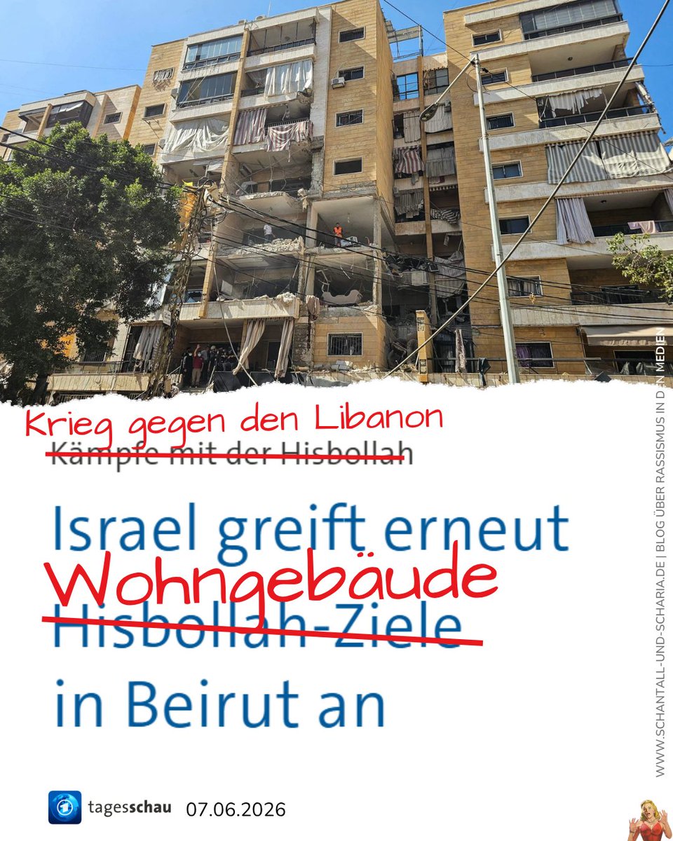 goldi's tweet photo. Am Sonntag hat Israels Armee erneut Wohngebäude in Beirut angegriffen. Das berichten übereinstimmend Augenzeugen, Rettungskräfte und Reporter libanesischer Medien. Die @tagesschau  übernimmt hingegen mal wieder die durch nichts belegte Behauptung des Angreifers. https://t.co/RASAiRwP1c