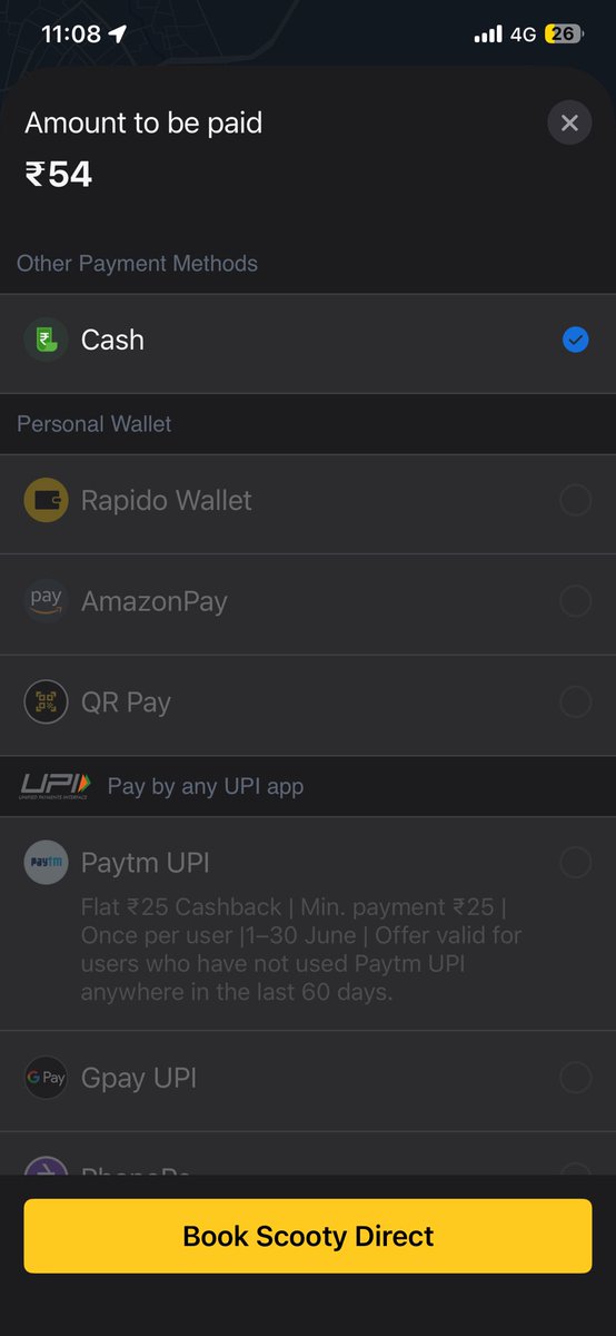kayzeehere's tweet photo. @RapidoCares Why the f*#k are you lying , here is all three options for bike and I still can't select it @rapidobikeapp @RapidoCares https://t.co/yWGyLDODFH