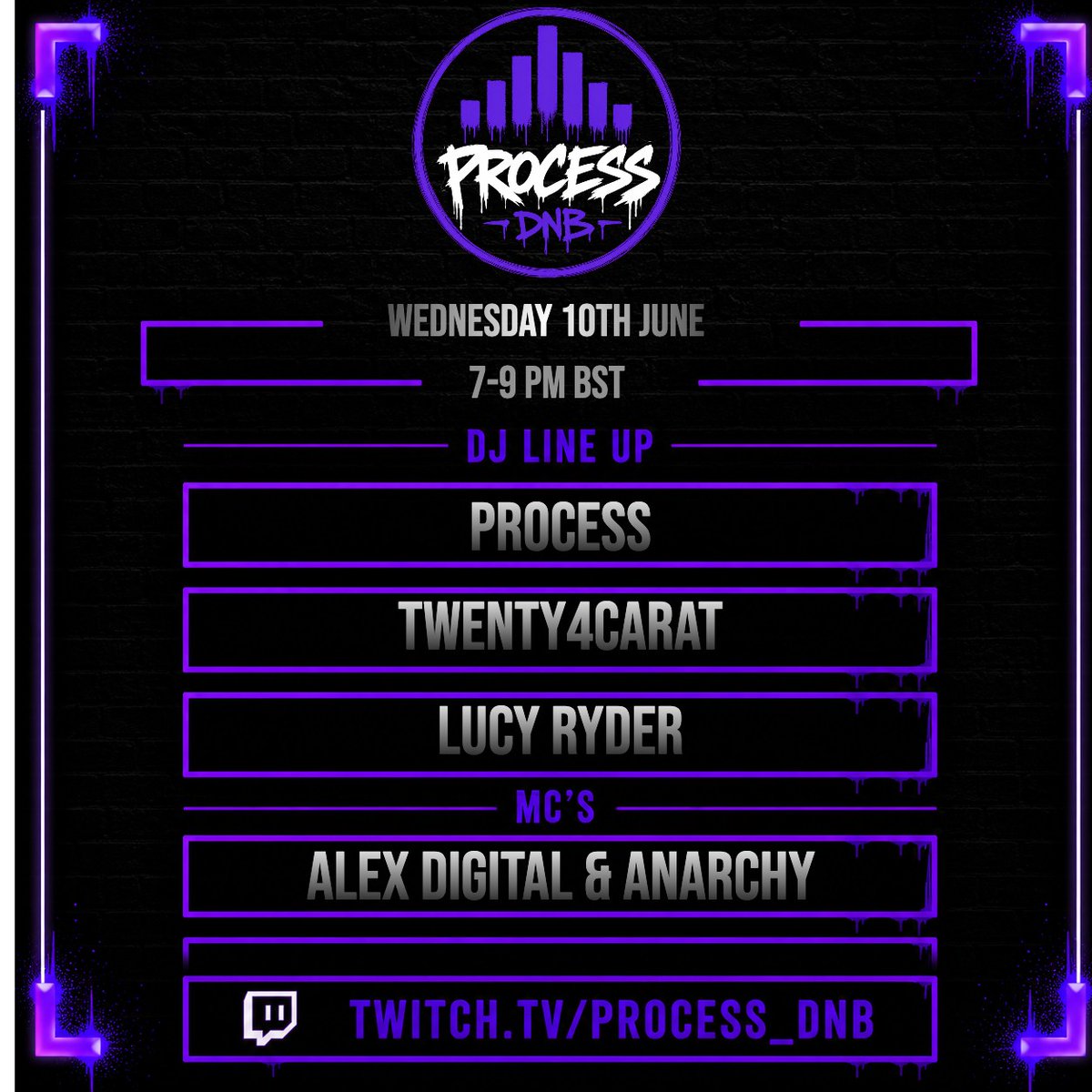 process_dnb's tweet photo. Busy studio this week on https://t.co/QwVnhjiK5j live from 7PM Wednesday night.  Get 🔒for some mideweek dnb jungle flava 🔊 🎤 🎧 #dnb #twitchdjs #jungle #b2b #trusttheprocess https://t.co/SP3oSOszgp