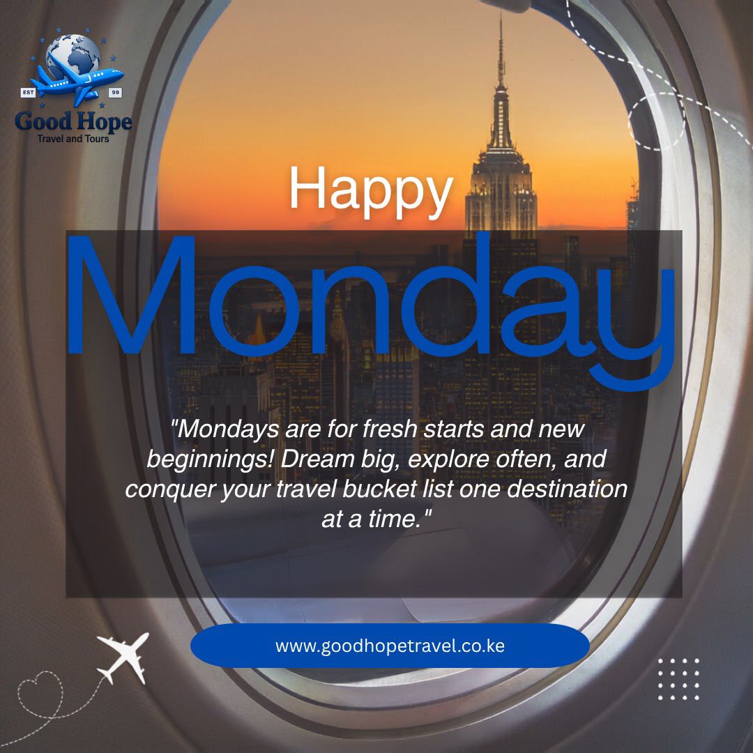 GoodHope_Travel's tweet photo. Happy Monday full off safe travels and adventures https://t.co/G6ktlFKCz7