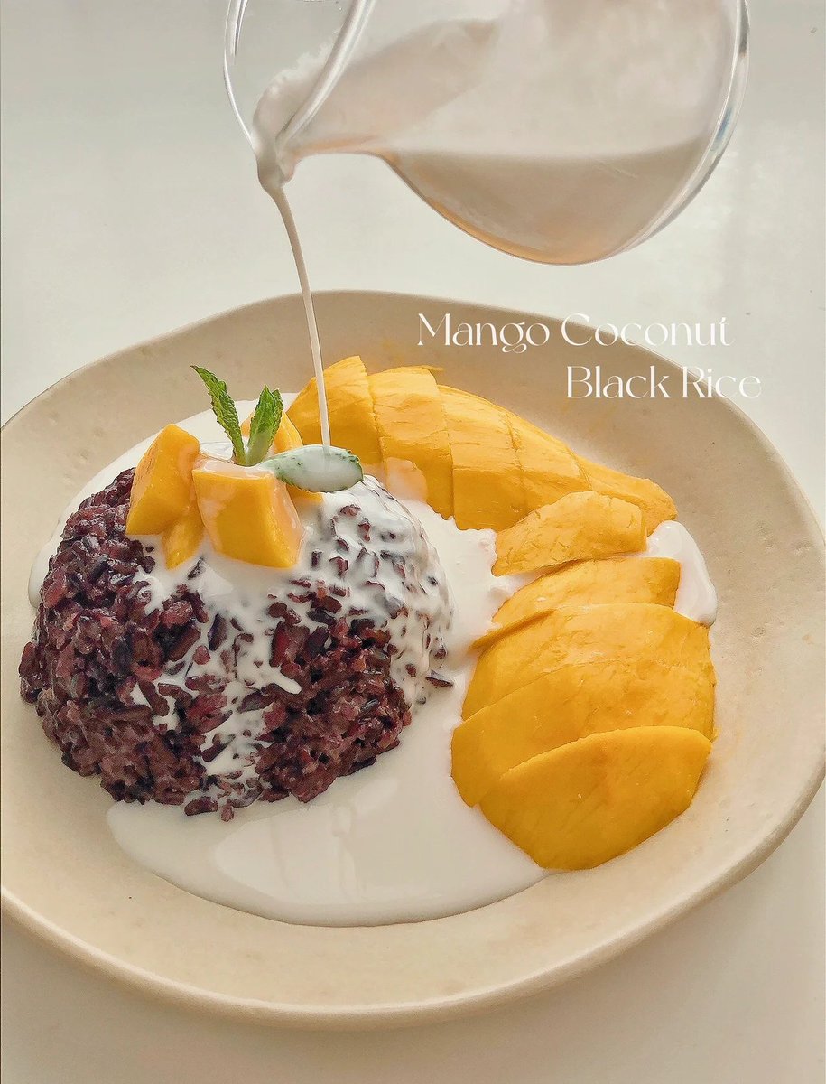 garand73's tweet photo. Just had the most dreamy homemade mango sticky rice—sweet, creamy, and totally hit the spot after a long day! ， https://t.co/ew1AhpSsrD