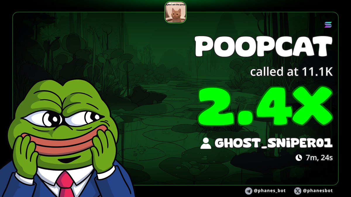 Ghost_Sniper001's tweet photo. 2.4x pump up on my call on $POOPCAT
CA
BY5Z5Fk4L4Nk74chzK15HVoZCtggkseKumjVfKLLpump

#memecoin #solana #degen https://t.co/c1YcDBhOmJ