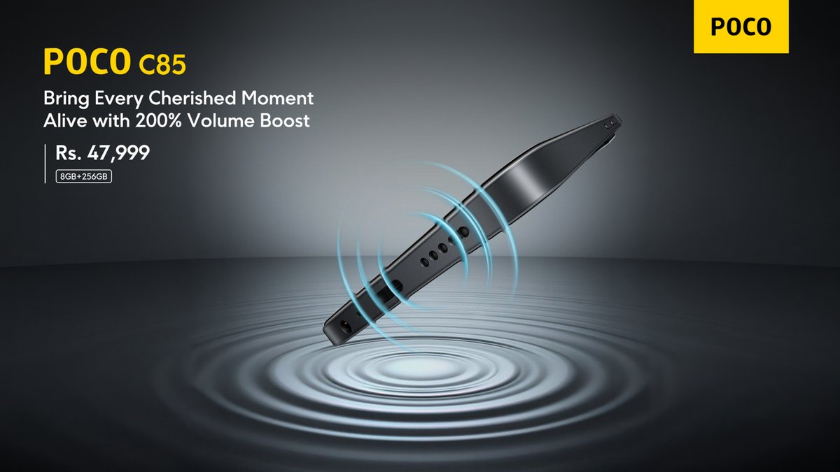 PocoPakistan's tweet photo. Experience every beat, every dialogue, and every notification with the #POCOC85 200% Volume Boost. Because great moments deserve to be heard loud and clear🎵🔥

Buy now:
Xiaomi Sale: https://t.co/zth3D0f8ZA
Mistore: https://t.co/BbFwAJsEig https://t.co/0fEFSRZPoH
