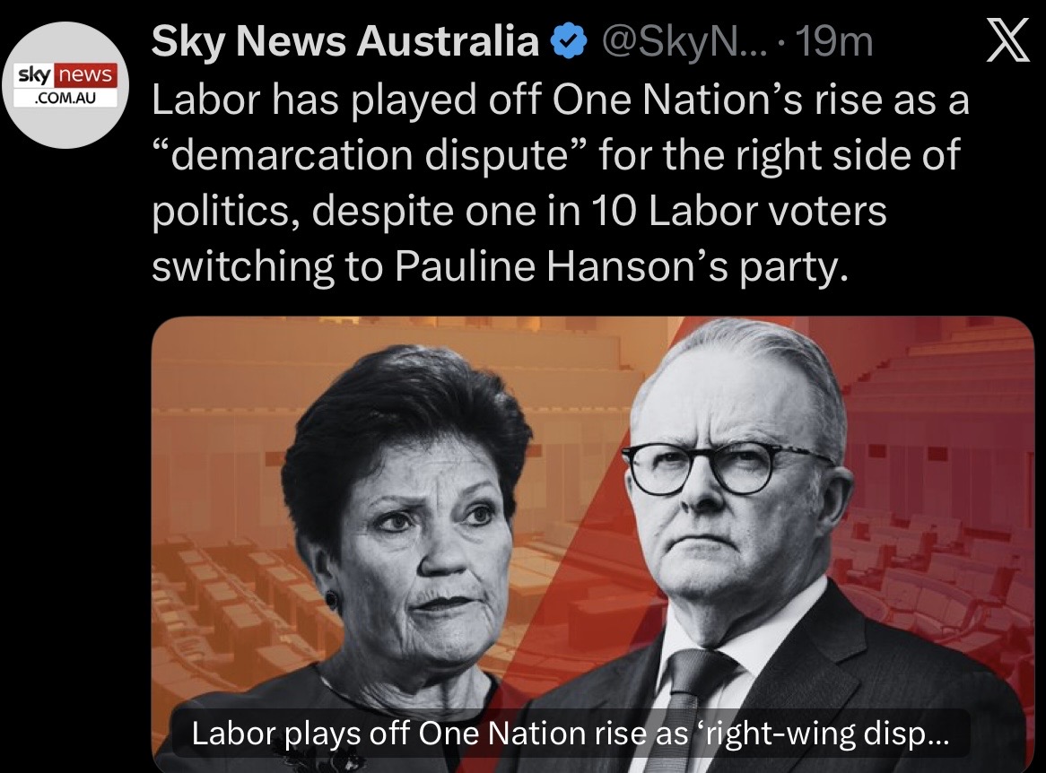 MRobertsQLD's tweet photo. This started becoming real for Labor in signs that emerged in May 2025 federal election results

That’s why Albanese chopped each One Nation senator’s parliamentary staff in half

While leaving crossbench senators’ staff and Greens intact

Anthony Albanese is terrified One Nation is now setting the Australian political agenda

He’s paranoid about our effectiveness in awakening Australians to the Labor-Liberal Uniparty’s decades of planned, managed decline of Australia

Crashing from highest per capita income in the world at Australia’s birth in 1901 to be now slipping toward 20th while global elites steal our national wealth in a massive transfer of wealth from the people to global wealth funds

While Australia is blessed with the most natural resources per person

Only One Nation’s real Aussie-first MPs listen to everyday Australians’ profound concerns and are serving the people to restore Australia with abundance for all citizens & permanent residents of Australia