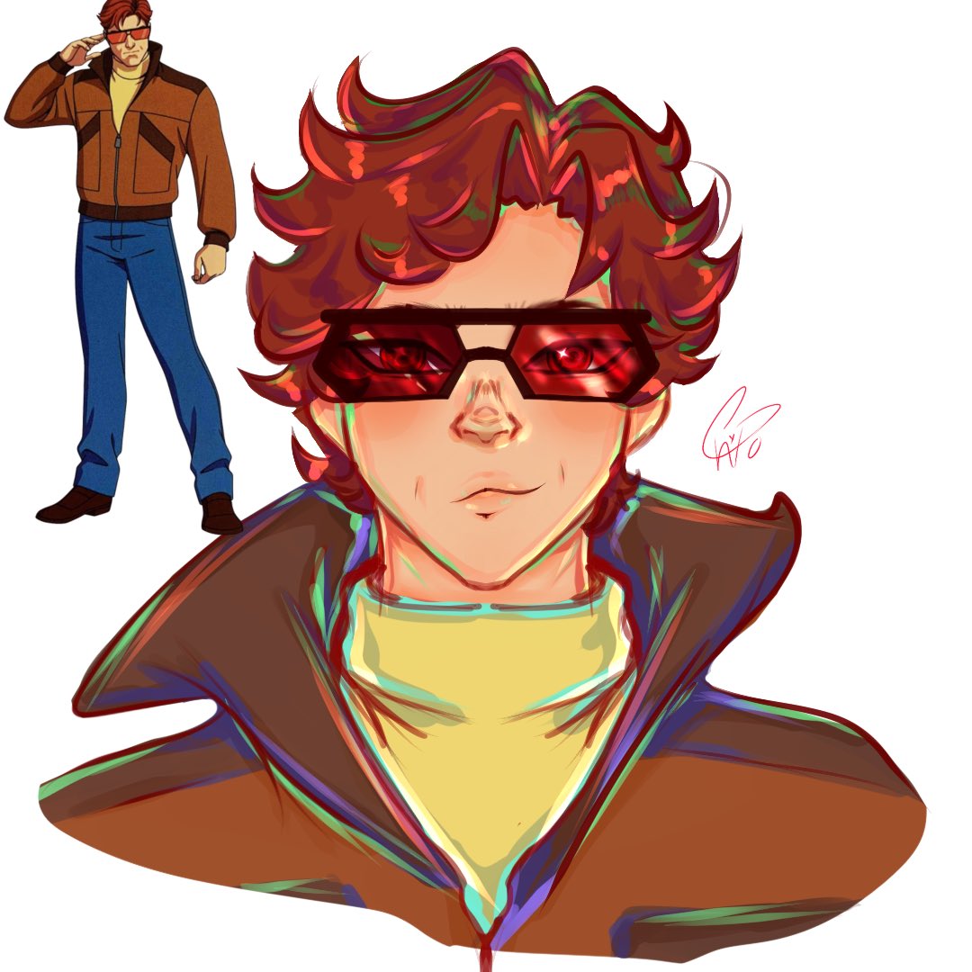 X0TLXENAS's tweet photo. Trying new coloring stuff ! 

Here’s Scott summers aka Cyclops 

#marvel #cyclops https://t.co/ClVrvQhqEo