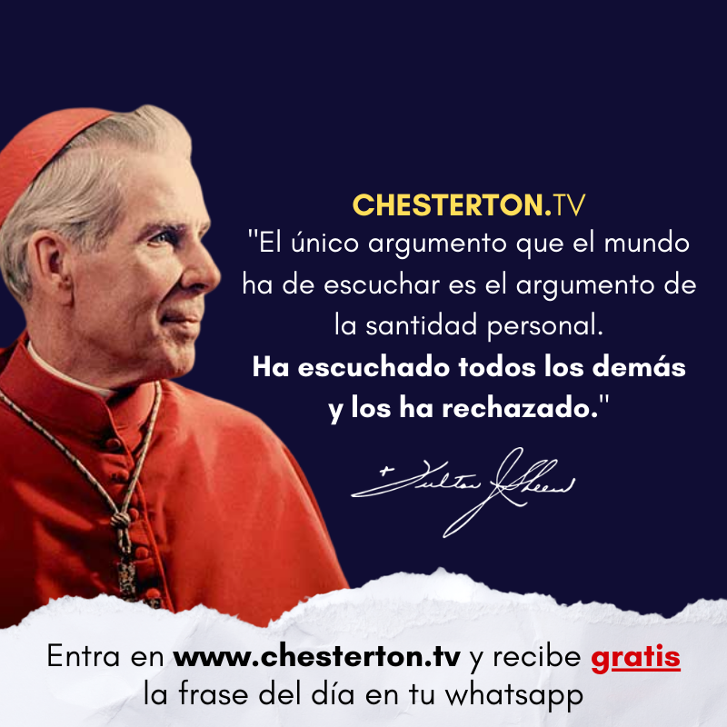 ClubChesterton's tweet photo. "El único argumento que el mundo ha de escuchar es el argumento de la santidad personal. Ha escuchado todos los demás y los ha rechazado." ~ Arzobispo Fulton Sheen
https://t.co/pELS3ne79V https://t.co/v3mZoeM4J3
