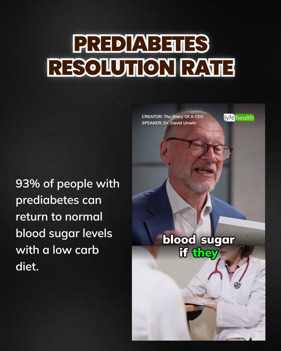 WorldLyfeHealth's tweet photo. Transform your health today! Dr. Unwin reveals how 93% of prediabetes patients go low carb and see results. Watch the full clip now!

#DiabetesAwareness #LowCarbDiet #HealthTips https://t.co/S2uh8hIjVV