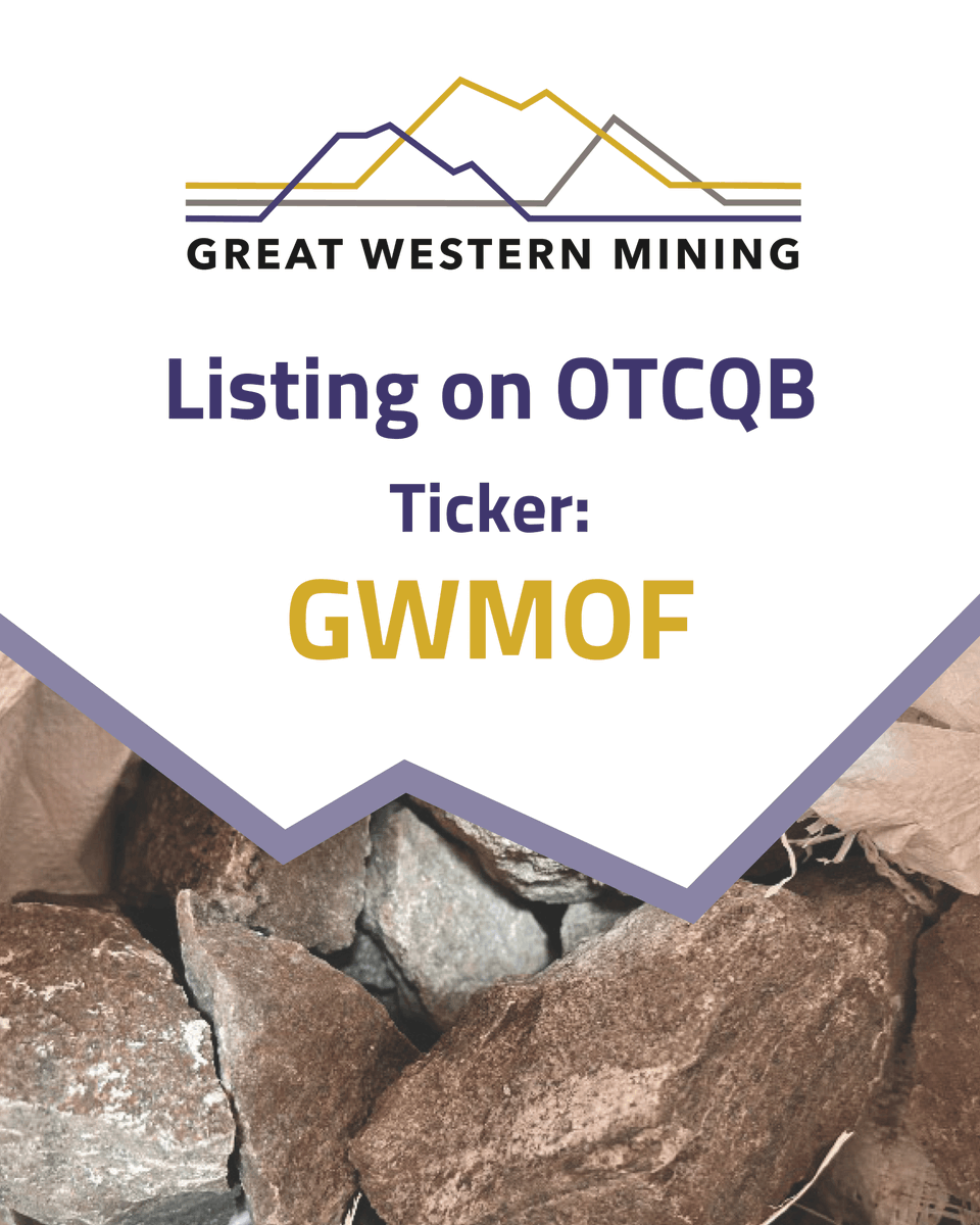 mining_great's tweet photo. Great Western is pleased to announce that its Ordinary Shares have been approved to trade on the OTCQB Market ("OTCQB") in the USA and will commence trading at the market open today under the ticker symbol "GWMOF".

Chairman Brian Hall commented:
"We are delighted to provide US investors with easier access to Great Western at a time when interest in domestic critical mineral supply chains continues to grow. Trading on OTCQB broadens our reach within the North American investment community and enables a wider pool of investors to participate in our progress as we work towards establishing a domestic source of tungsten supply for the United States.”

Read in full here - https://t.co/hlPPPXYonB

#GWMOF #GWMO #OTCQB