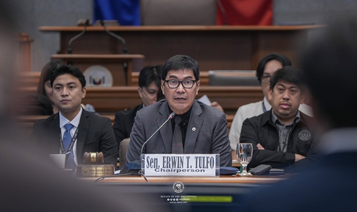senatePH's tweet photo. Sen. Erwin Tulfo vowed to lead an evidence-based inquiry into government flood control projects as the Blue Ribbon Committee convened on Monday, June 8, 2026. #SenatePH 1/2 https://t.co/c8GMZ6IAAx