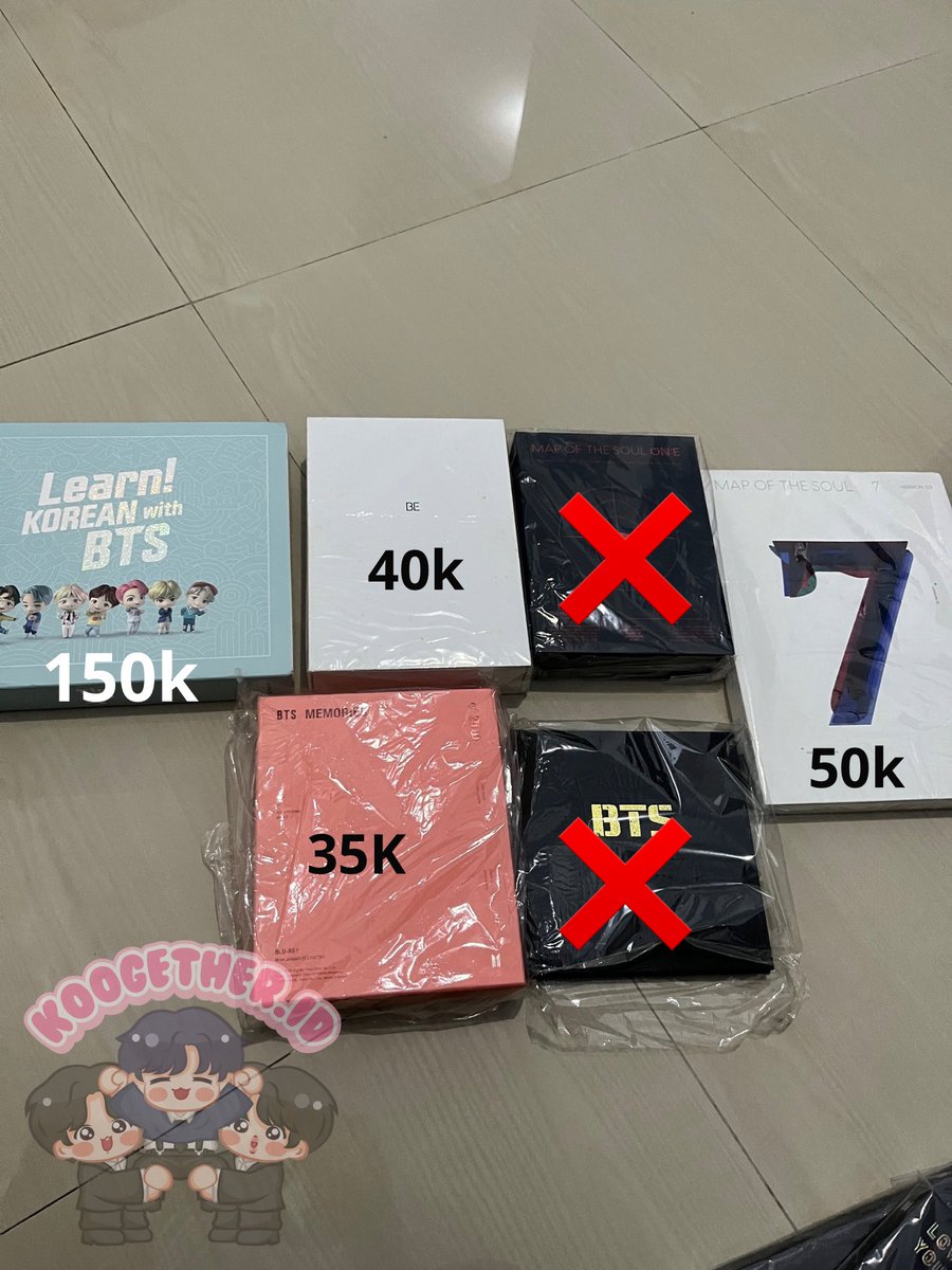 koogether_id's tweet photo. WTS / want to sell album only bts

💸 harga digambar
💌 exc pack &amp; adm 10%
💌 condi by dm

✅️ fullpay/splitpay
✅️ keep with dp
📍dom Cirebon

t. wts album only bts pc namjoon jin suga jhope jimin v jungkook ready ina https://t.co/sa9l4iJDtl