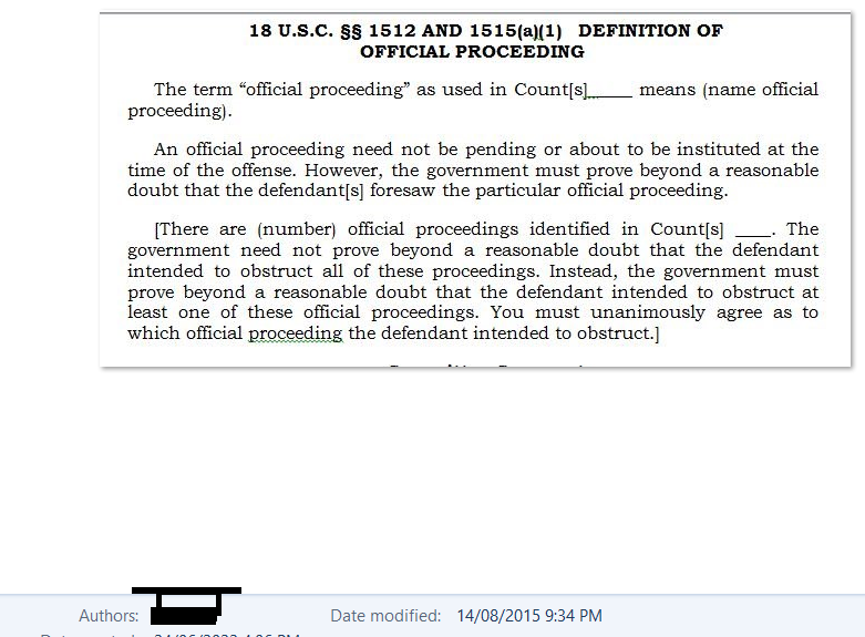 SupportWitness's tweet photo. @julie_kelly2 Even the template jury instructions for 1512 were known way back in 2014/15 as complainants complained about a foreign legal board's lawfare. https://t.co/ZBi907kGIC