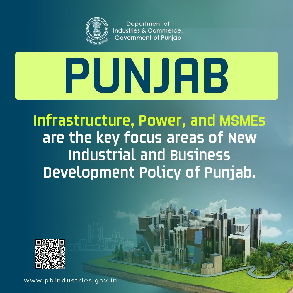 Industries_GoP's tweet photo. Infra. Power. MSMEs.

Punjab’s New Industrial &amp; Business Development Policy focuses on what matters: strong foundations, reliable power, and MSME growth.

Build where policy meets progress. #InvestInPunjab #EaseOfDoingBusiness #MSME https://t.co/B3IPPUDQEO