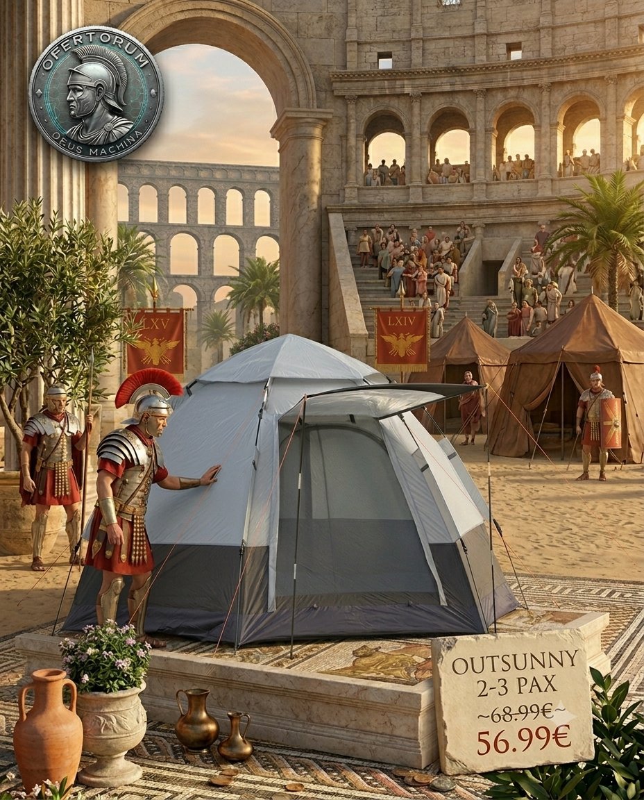 ofertorumweb's tweet photo. 🏛️¡AVENTURA EN EL IMPERIO!🏛️
¡Ave!✋Escápate este verano con la tienda de campaña Outsunny para 2-3 personas.
⛺¡Montaje automático en segundos con su palanca, impermeable y anti-UV!
❌Antes: 68,99€
🔥HOY: 56,99€
🔗 https://t.co/eZ7S77BFa7
#Ofertorum #Outsunny #Camping #Oferta https://t.co/RRgQQR32H2