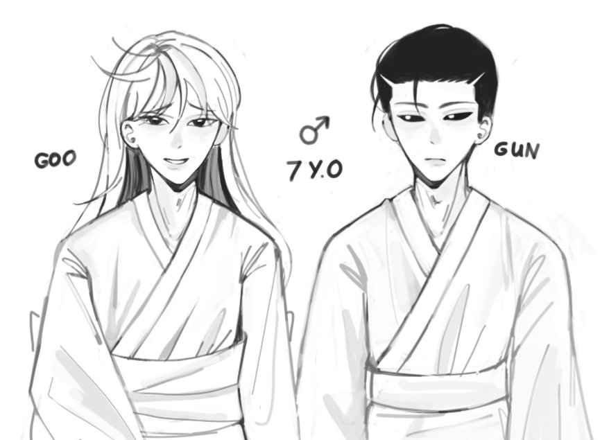 GooGunSunMoon's tweet photo. #gungoo au where little goo has long hair and dresses like a girl cz his mom wanted a daughter https://t.co/o5vNQz8Vpl