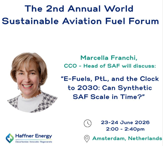 notgivingpledge's tweet photo. Marcella Franchi, CCO &amp; Head of SAF, will be speaking at the 2nd Annual World Sustainable Aviation Fuel Forum in Amsterdam!  
E-Fuels, PtL, and the Clock to 2030: Can Synthetic SAF Scale in Time?
#SAF #eFuels #EnergyTransition #Aviation https://t.co/XJTQhxXts7