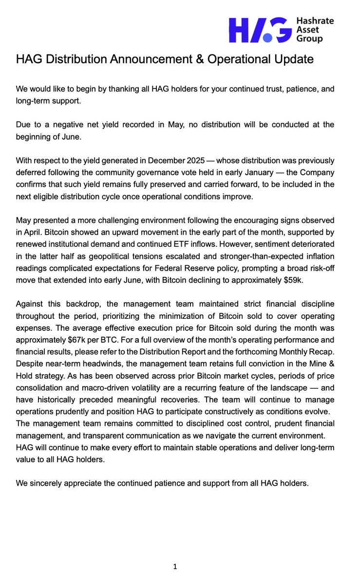 HAG - Hashrate Asset Group tweet media