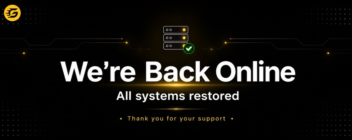 GameReqOfficial's tweet photo. Quick update from GAMEREQ 👇

Due to unexpected traffic and overload, our servers experienced downtime earlier.

Everything has now been fixed and services are back online ✅

Thank you for your incredible support and patience. The growth and activity from the community continue to push us forward 🚀

Back to building. Back to gaming.

#GameReq @Yellow #Gaming #Web3