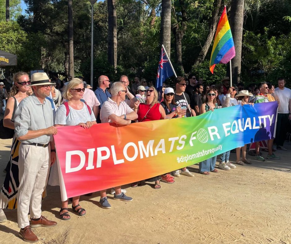 FinlandinCyprus's tweet photo. Our Embassy participated in Cyprus Pride parade in Nicosia as part of Diplomats for Equality.
We stand in solidarity with the LGBTQI+ community in accordance with Finland's commitment to equality and the universality of human rights.🏳️🌈
#diplomatsforequality #cypruspride https://t.co/qv2BcVuwVr