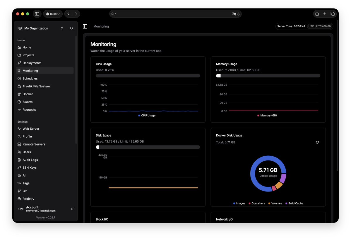 devommore's tweet photo. switched to @getdokploy, @coolifyio is slow af https://t.co/GDaAP7jk8H