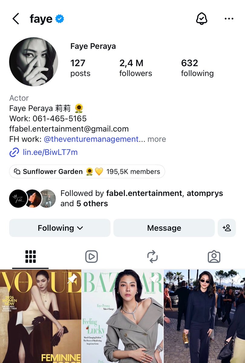 cate99ForF's tweet photo. Faye's IG is back !!! Finally😭🥳🥳😚

#FayePeraya https://t.co/MpIKnv8qI0
