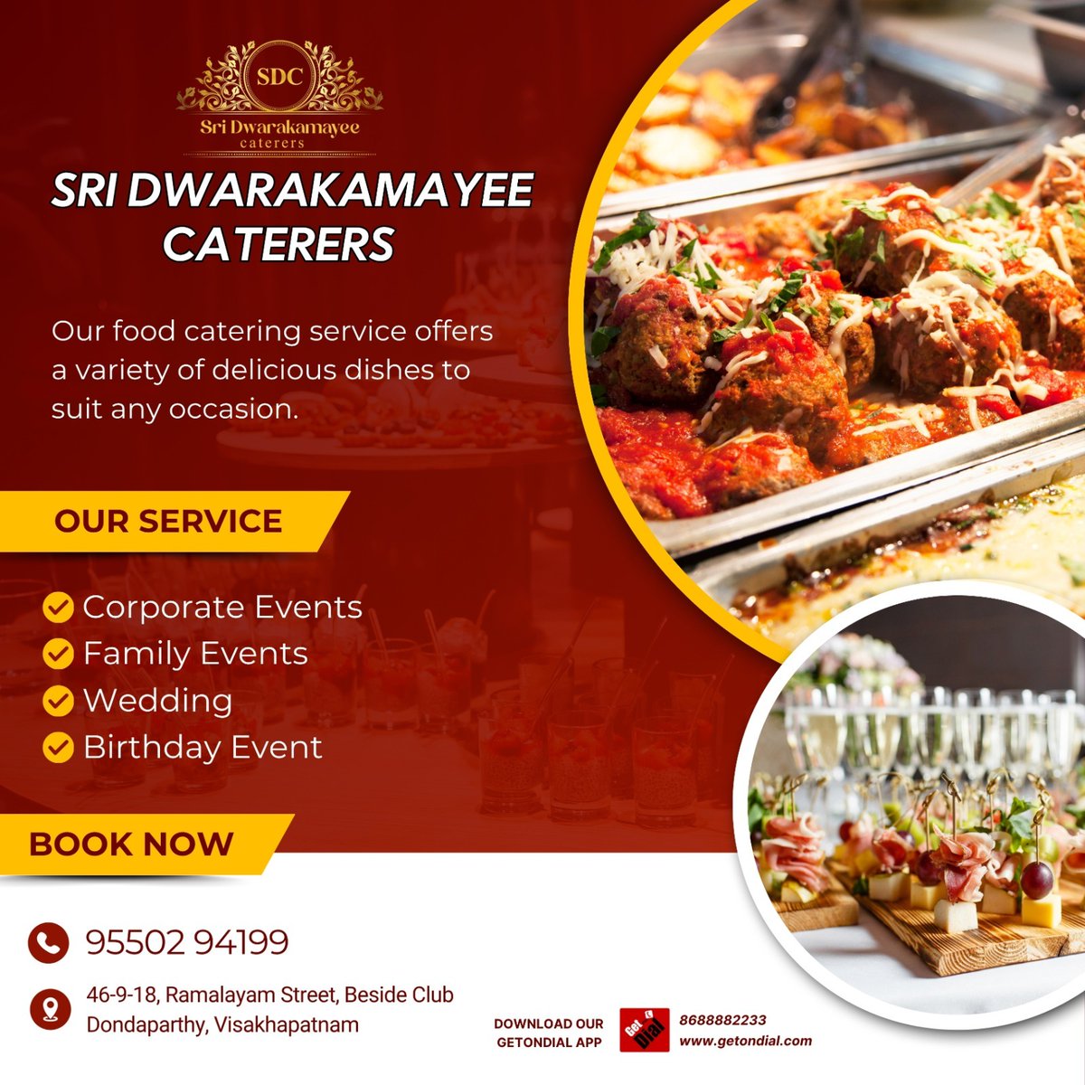 getondialapp's tweet photo. Best Catering Services in Vizag | Dwarakamayee Catering Listed on GetOnDial #BestCateringServiceInVizag #TopCaterersVisakhapatnam #WeddingCateringVizag #EventCateringNearMe to #BirthdayPartyCatering #CorporateCateringServices, 

https://t.co/4GymtwqXnA https://t.co/pLmCQMIJa0