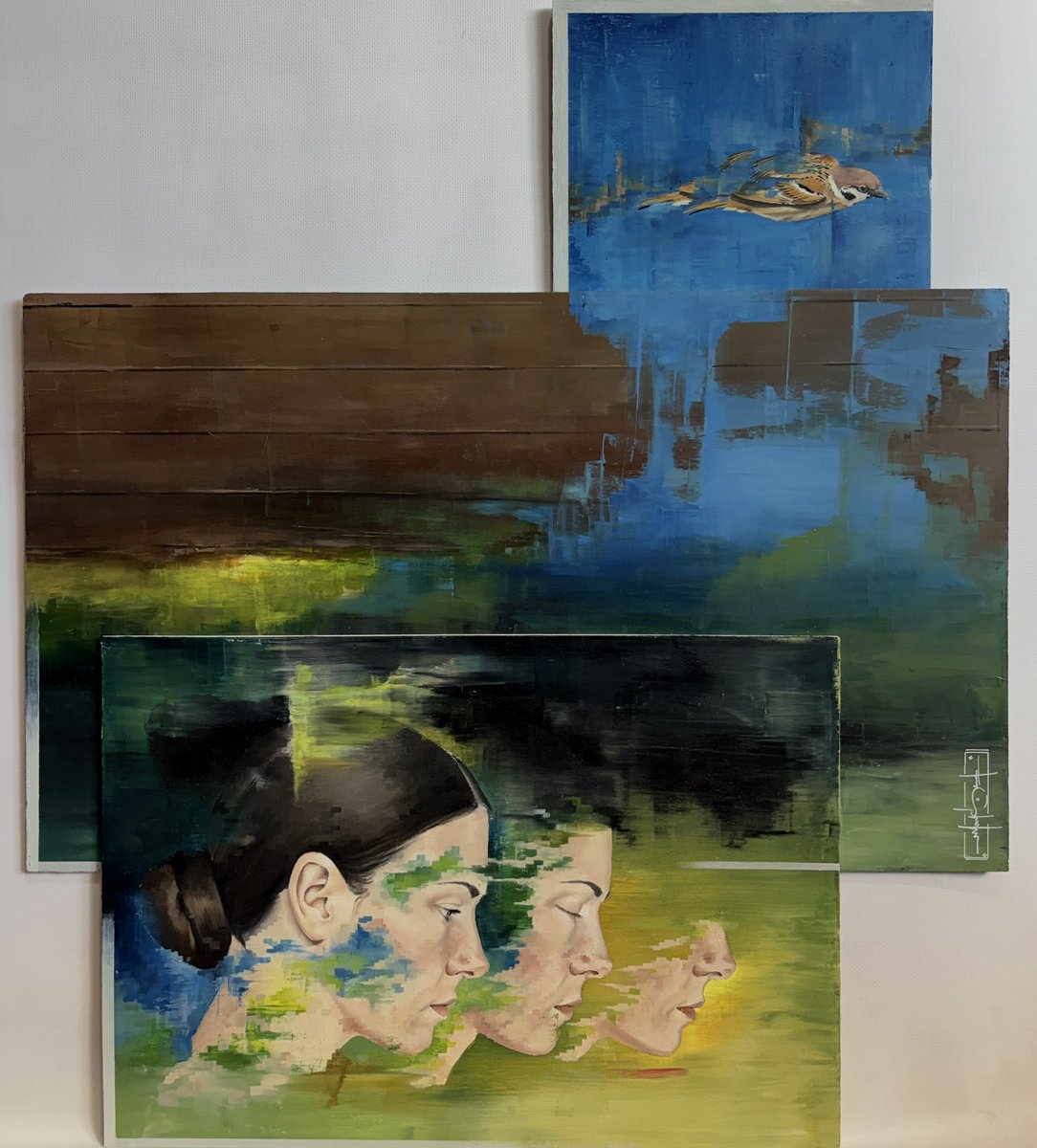Monsslimbone's tweet photo. Oil on wood panel 

25 x 20 cm 
66 x  39 cm
35 x 50 cm https://t.co/LqAaPnugBa