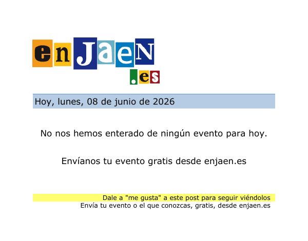 EnJaenEs's tweet photo. 🗓️ Hoy,  08/06/2026, en Jaén Capital....
📍 Más info en https://t.co/PqKuEwywnG
#jaén #enJaen #cultura #eventos https://t.co/2YSd4Zkb2i