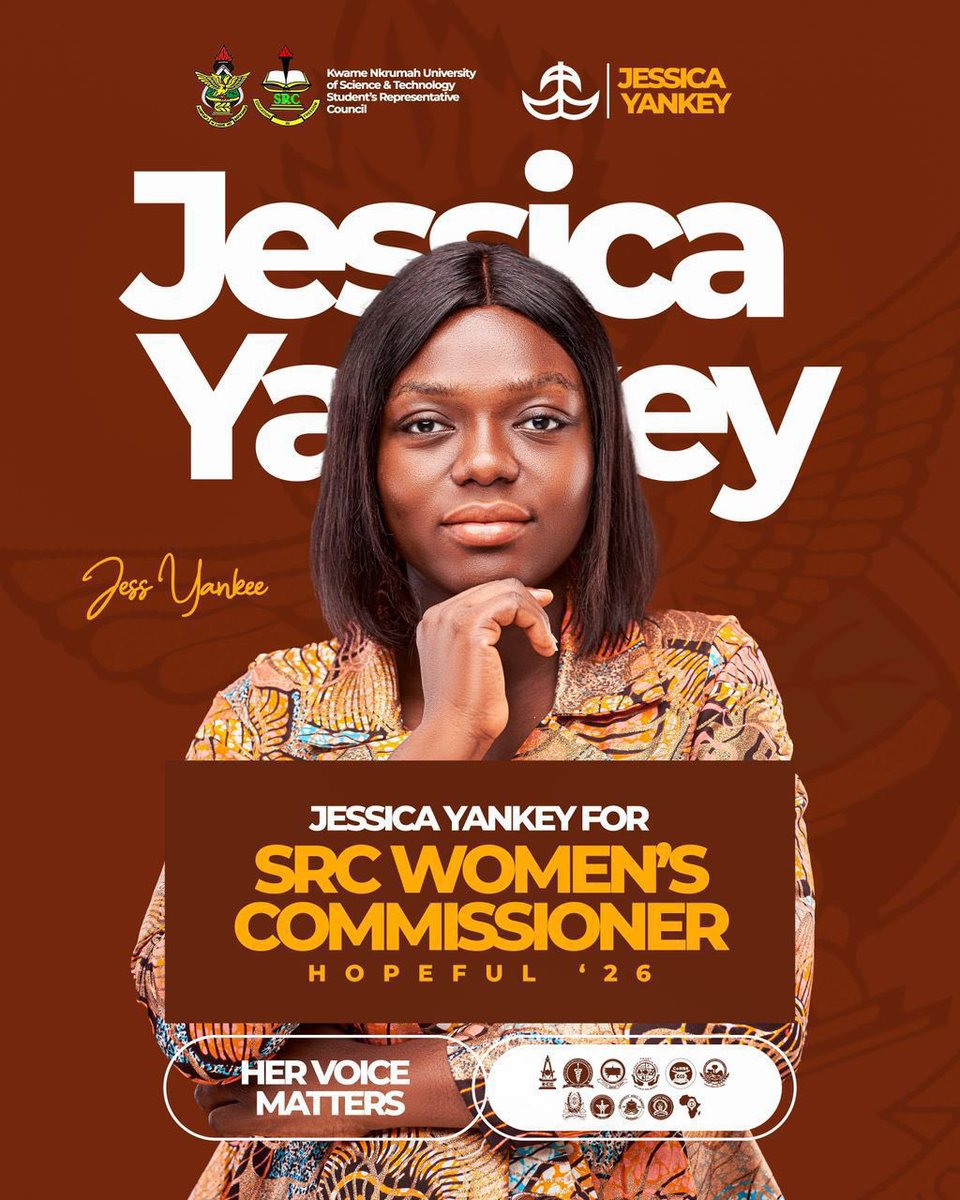 yankey51656's tweet photo. GOOD MORNING KNUST..!!

I AM JESSICA YANKEY AND I WANT TO BE YOUR NEXT SRC WOMEN’S COMMISSIONER.

I AM READY TO SERVE THE LOVELY PEOPLE OF KNUST.

THIS WEEK IS OURS TO OWN
HAVE A FRUITFUL WEEK. https://t.co/XztwPdzJO2