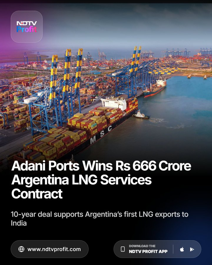SimpleNBrief's tweet photo. #AdaniPorts Has Secured A 10-Year Marine Services Contract For Argentina’s First #LNG Export Project, Marking The Company’s Entry Into The South #American Market. ⚓🌎 #Ports #Energy

Valued At Around $70 Million, The Contract Covers End-To-End Marine Services For The Southern Energy FLNG Project And Expands India’s Presence In Global Energy Infrastructure. #LNG #Infrastructure #India