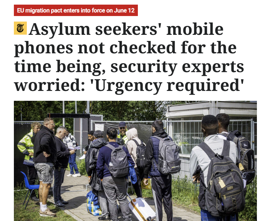 johannesmkx's tweet photo. Meanwhile, in the Asylum State of the Netherlands, authorities aren't legally allowed to check immigrants' cell phones, laptops or tablets to check their story. 

Many arrive claiming to be "asylum seekers" or "refugees" when, in fact, they are immigrant laborers. By lying about their status or origin, they win free legal access to housing.

Corporations seeking to recruit cheap foreign laborers thus can offload the cost of housing their workers to the taxpayer, or by keeping salaries relatively low since the employed immigrant won't have to pay for high rents.

These are crime against society, and I suspect many corporate CEO know that they are robbing society to fund temporary profits.
