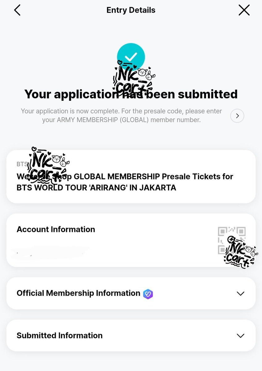 Nk_Cart's tweet photo. Wts lfb bts (#Nk_Cart)

GLOBAL MEMBERSHIP Presale Tickets for BTS WORLD TOUR 'ARIRANG' IN JAKARTA jkt

Registered for presale
Dm to avail~ https://t.co/O9He75EeCi