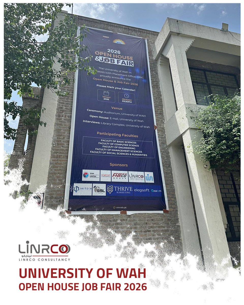 LINRCO_Pakistan's tweet photo. Swipe through a day filled with ideas, innovation, and opportunities ✨

We had a great time connecting with students, alumni, and future professionals at the University of Wah Open House &amp; Job Fair 2026.🤍

#linrco_pakistan #openhouse #careeropportunities #jobfair https://t.co/vAj334dWki