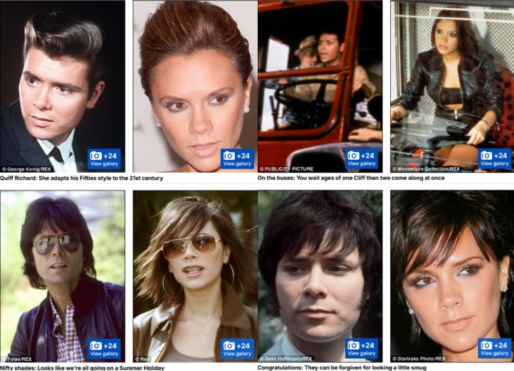 si_kan79's tweet photo. Victoria Beckham has always looked, dressed and acted like Cliff Richard—who resembles Cristiano Ronaldo and shares his initials and connections to Portugal, Algarve and red ⬆️
Ronaldo succeeded David Beckham as Manchester United No. 7 and the most famous footballer in the world. https://t.co/mfCl1a2wvx