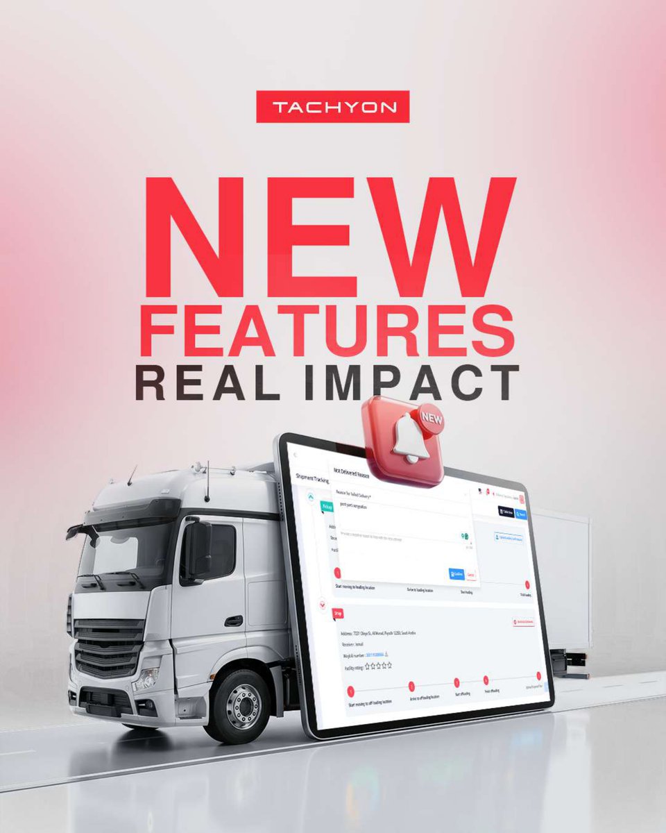 TachyonHub's tweet photo. أطلقنا تحديثات جديدة في Tachyon TMS
يشمل هذا التحديث:
* تتبع أكثر وضوحًا للشحنات
* وصول أسرع للمعلومات
* بحث أكثر ذكاءً
* إدارة أفضل لعمليات التسليم
* أتمتة للعمليات التشغيلية
* تجربة استخدام أكثر مرونة
* دعم أفضل للعمليات المعقدة

#Tachyon #Logistics #SupplyChain #TMS https://t.co/IfdNqHiAzy
