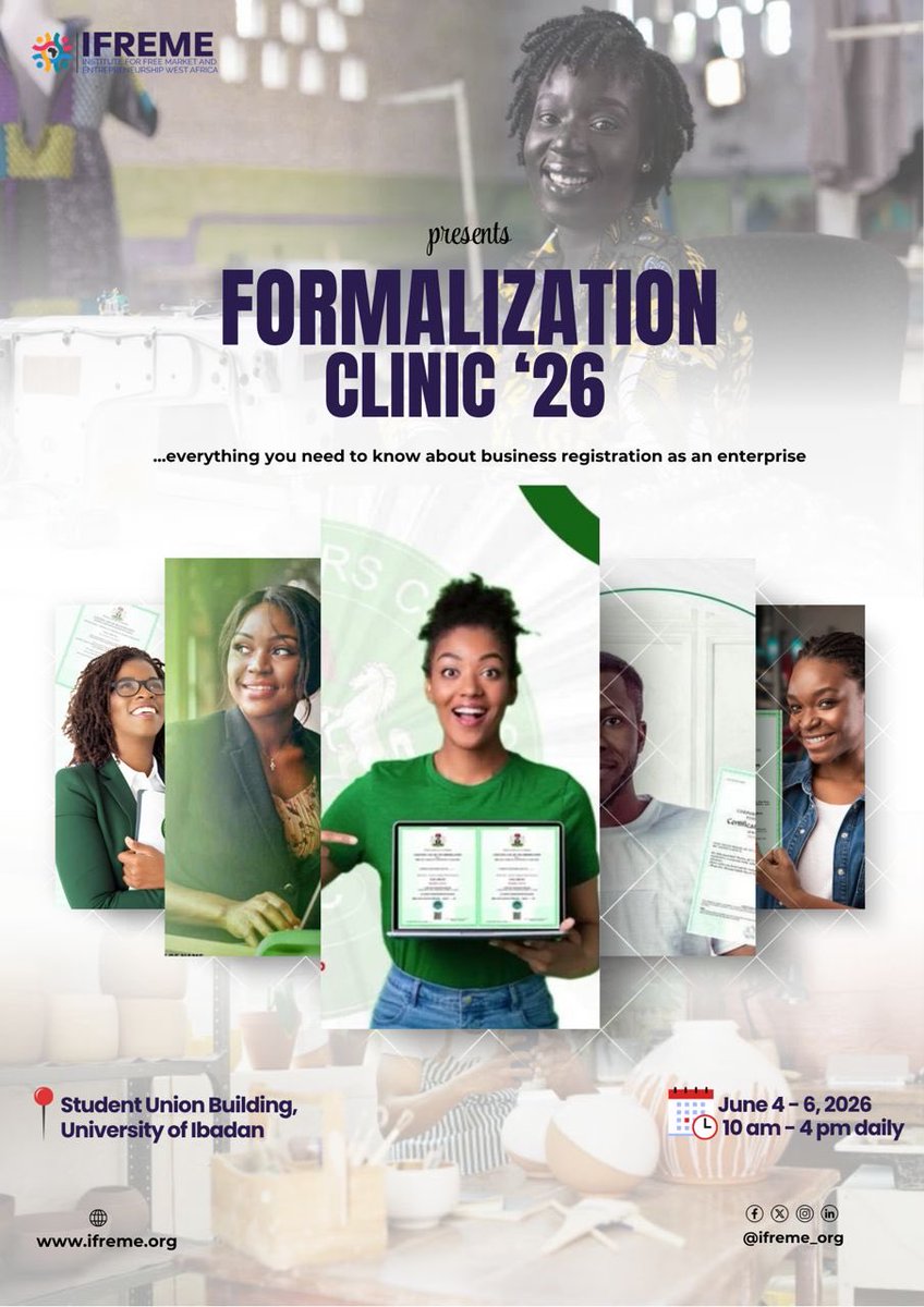 IFREMEORG's tweet photo. we're empowering the next generation of business leaders.
🎥 #IFREMEWestAfrica #Entrepreneurship #FormalizationMatters https://t.co/JWo0R6L4ej