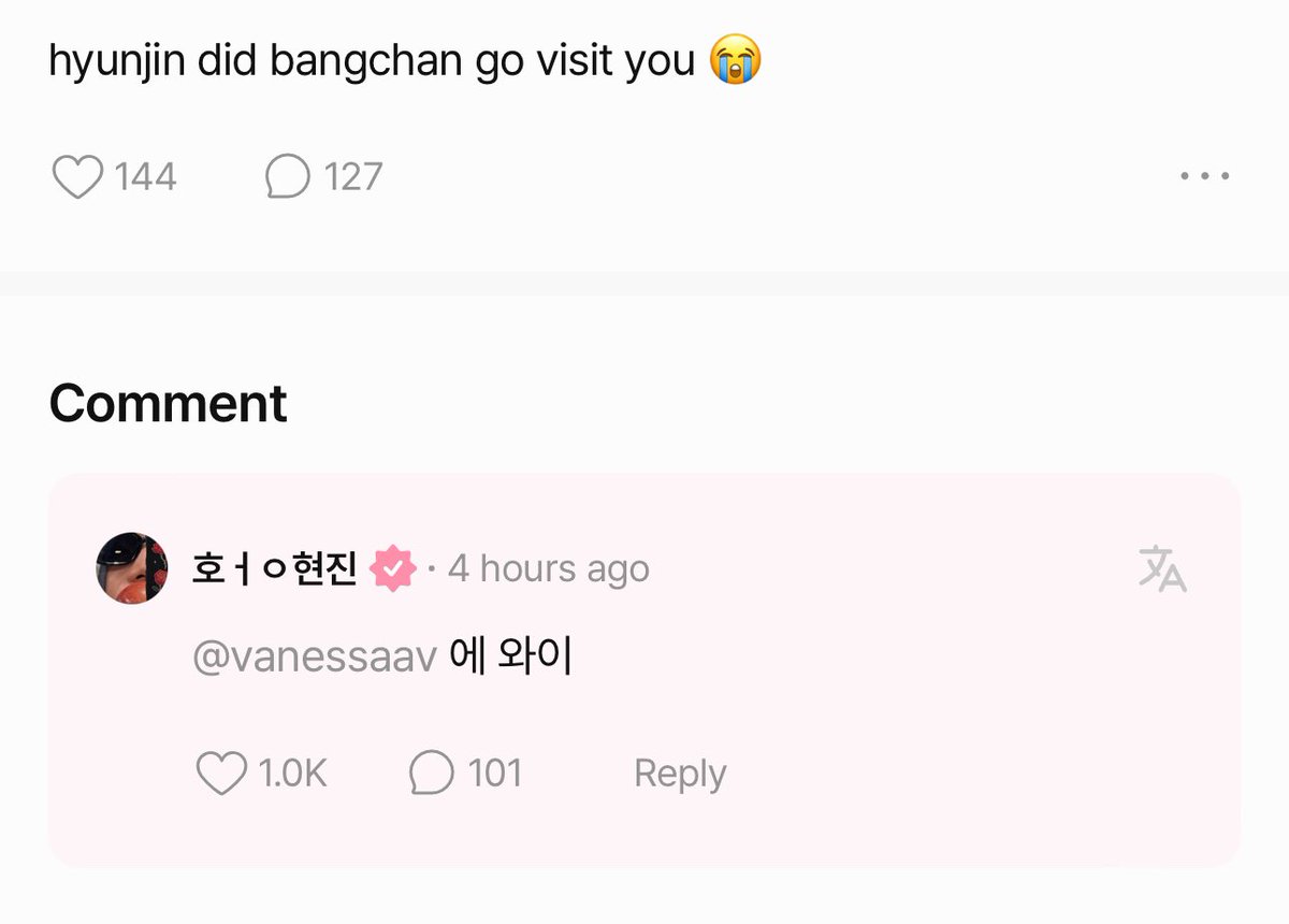 havenfiIm's tweet photo. “hyunjin did bang chan go visit you 😭”

🥟 eh why https://t.co/1fxGAvZLyt