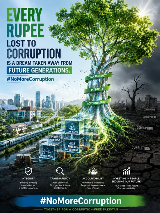 MisbahMBB's tweet photo. Integrity is the greatest asset a nation can have. Let's make it Pakistan's defining characteristic.
 
#NoMoreCorruption https://t.co/q4xqmBYemP