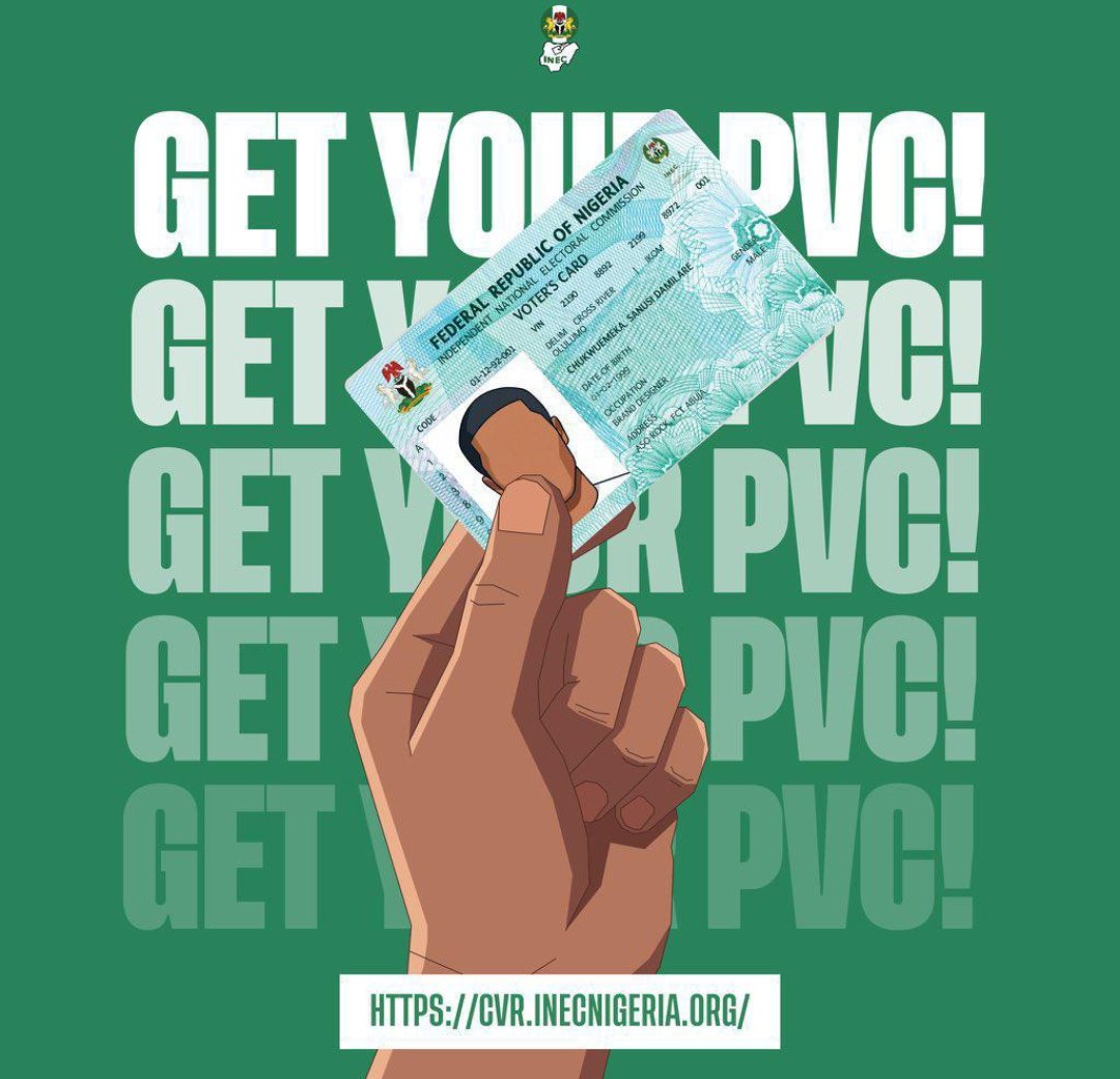 tonyajah's tweet photo. Get your PVC now. Your PVC is your power for a better Nigeria.

Use this link to register: https://t.co/AyG1KL4SL9

 Nigeria MUST be OK by force ✌️ https://t.co/g4Tnxu08Z7
