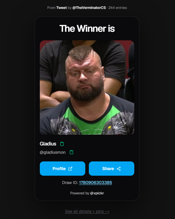 TheVerminatorCS's tweet photo. @MarketCSGO Congrats to @gladiusmon please DM @MarketCSGO to claim your prize! https://t.co/19PQS6iG5x