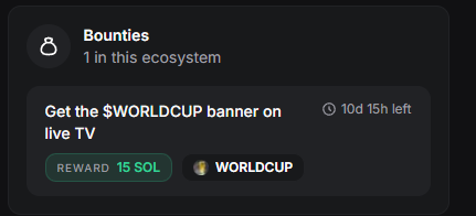 stitchdegen's tweet photo. I've talked about $WORLDCUP many times before, and so far, things have played out almost exactly as I expected

Anyone who followed my early posts is already up around 3X from the entry zones I shared

So why was I bullish on $WORLDCUP so early?

+ The World Cup remains one of the hottest narratives in the market

When I first wrote about $WORLDCUP, the tournament was still more than two weeks away

And with global events like the World Cup, attention usually increases dramatically as the start date approaches

That means the narrative still had plenty of room to develop

+ Memecoins always need pullbacks

A lot of people asked why I was waiting for a dip back then.

The answer is simple :

No token goes up in a straight line forever

Memecoins move in cycles

Pump , Pullback , Consolidation , Next leg up

That's why I always prefer waiting for healthy retracements instead of FOMOing into strong green candles

+ This isn't just a single token

What makes $WORLDCUP stand out from most event-driven meme coins is the ecosystem behind it

There are already numerous national tokens built around the World Cup narrative

Every new country token brings additional volume, users, and attention into the ecosystem

That's an advantage most event memes simply don't have

+ Continuous exchange listings strengthen the narrative

Over the past few weeks, $WORLDCUP has secured listings on several major exchanges

This brings :

- Better liquidity

- More retail accessibility

- Higher trading volume

- Greater market awareness

And that's one of the reasons why the narrative has been able to sustain itself longer than many expected

+ The burn mechanism is working

This is one of the parts I like most about the project.

The amount of $WORLDCUP being burned continues to grow over time

As of today, more than 75 million tokens have already been burned

In my opinion, this is one of the key factors that allows the project to create multiple growth cycles instead of just a single pump-and-dump event

+ The team continues to push the narrative

One of the most interesting updates I saw today was a new bounty campaign from the team and honestly, they were incredibly quick to capitalize on the current bounty trend.

@WorldCupOnPump is offering a 15 SOL bounty to anyone who can get a $WORLDCUP banner displayed on live television during the Mexico vs South Africa opening match on June 11

What I like about this initiative is that they're not limiting their marketing to crypto audiences

They're actively trying to push the narrative beyond crypto and reach hundreds of millions of football fans around the world

If someone actually manages to complete this challenge, the media exposure could be massive

+ My personal view

My thesis hasn't changed

The World Cup narrative has an expiration date, so risks will always exist

However, with the ecosystem continuing to expand, more tokens being burned, new exchange listings arriving, and the tournament getting closer every day, I still believe $WORLDCUP remains one of the most interesting narratives in the market right now

33eum82LaAhtv5YkUq1BdwEviSErH5CnFxqVNLT5pump