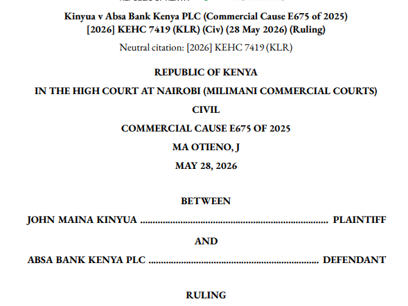 AssociatesRoba's tweet photo. 🚨🔴 BREAKING: Can a Bank Still Auction Your Property After You Have Cleared the Default?

The High Court has confronted a question that keeps many developers, landlords, and investors awake at night. In Kinyua v Absa Bank Kenya PLC, a property owner had secured an KShs 80 million facility using two commercial properties in Sigona. When repayment difficulties emerged, the bank issued statutory notices and proceeded to recall the entire outstanding loan balance, nearly KShs 80 million, despite the facility having been structured to run for approximately fifteen years. The borrower rushed to court arguing that although there had been a default, he had subsequently brought the account up to date and cleared the arrears before the recovery process was completed. The dispute therefore shifted from whether there had been a default to a more complex question: once a lender accelerates an entire facility, can later payment of the arrears stop the auction process?

The Court found that this was not a straightforward debt recovery case. What persuaded the judge was the bank's own records showing that the arrears had been reduced to zero and the account regularized. Justice Moses Ado questioned whether a lender could lawfully proceed with a forced sale of valuable commercial assets when the very default relied upon to trigger the process had already been cured. The Court emphasized that statutory power of sale must be exercised strictly within the law and in accordance with equitable principles, warning against premature foreclosure where the underlying breach no longer exists. An injunction was consequently issued stopping the intended auction pending determination of the suit.

The decision is likely to attract significant attention within Kenya's real estate and banking sectors. It suggests that courts may increasingly scrutinize accelerated loan recalls, particularly where borrowers have demonstrated willingness and ability to regularize their accounts. For investors whose projects depend on long-term financing, the judgment raises an important commercial principle: the statutory power of sale is not merely a contractual remedy but a legal process subject to fairness, proportionality, and judicial oversight. The ruling may therefore become a valuable precedent in disputes involving distressed developments, income-generating properties, and large-scale commercial lending facilities. 

Kindly retweet. 🙏🏽