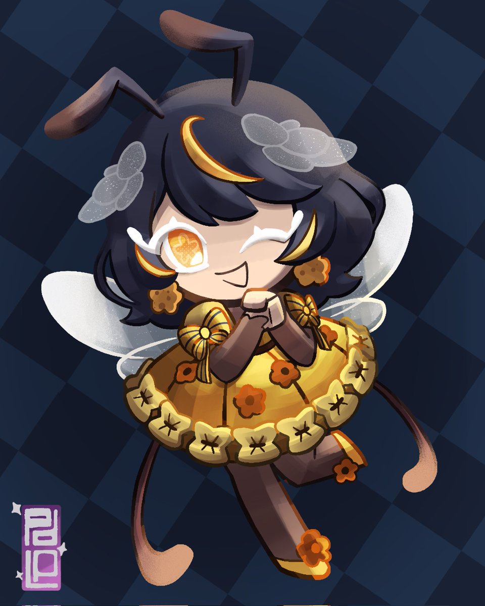 rheabee5's tweet photo. IM A COOOOKIIE 🍪🐝 
Thank you so much to @_pdlp for baking this, I love this sm 😭
Go get your cookie version from them 💯 

#cookierunkingdom https://t.co/7XGh7QcE7I