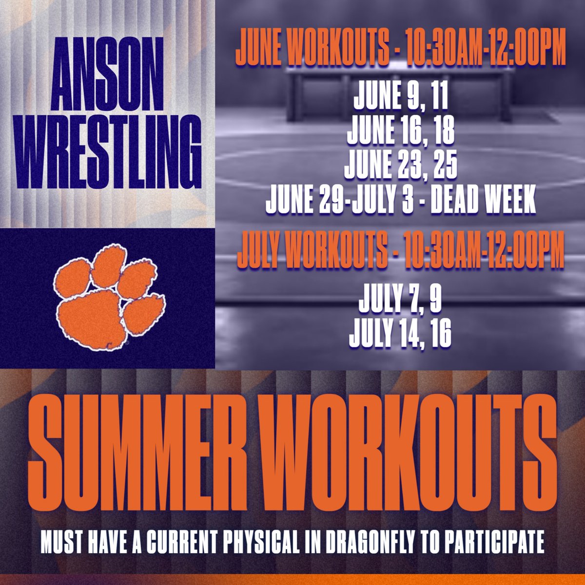 ansonbearcatath's tweet photo. Wrestling Summer Workouts Start Tomorrow -
All workouts are open to incoming Freshman as well. https://t.co/baFV7wJoZS
