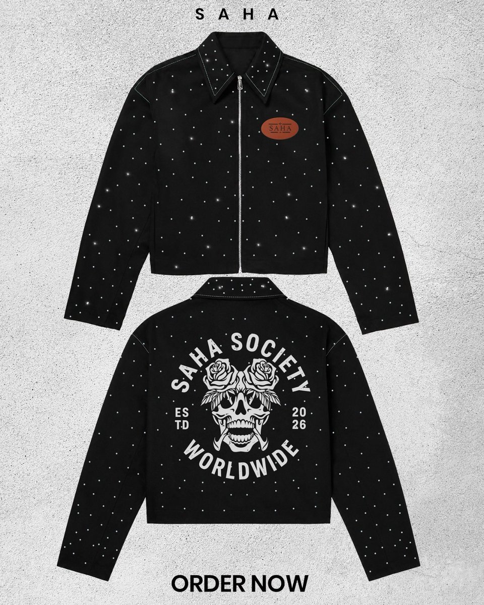 SAHA_theGoat's tweet photo. SAHA Society Rhinestone Jacket dropping this month. Who’s ready? 👀

#Streetwear #Mensfashion #Fashionbrand #Clothingbrand #Newdrop https://t.co/vMtedRRIwt
